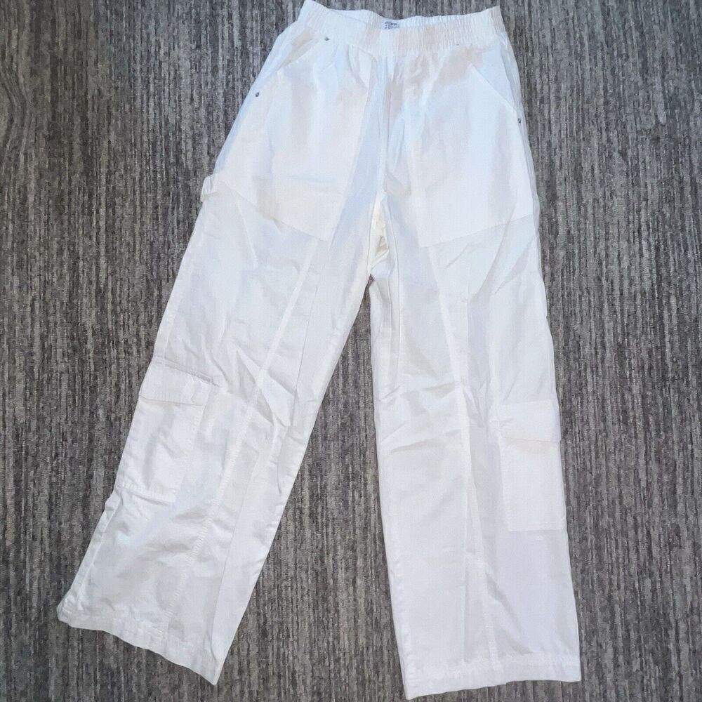Cotton On Women's Quinn Cargo Pants Utility Off White Organic Size 6 Pull On New